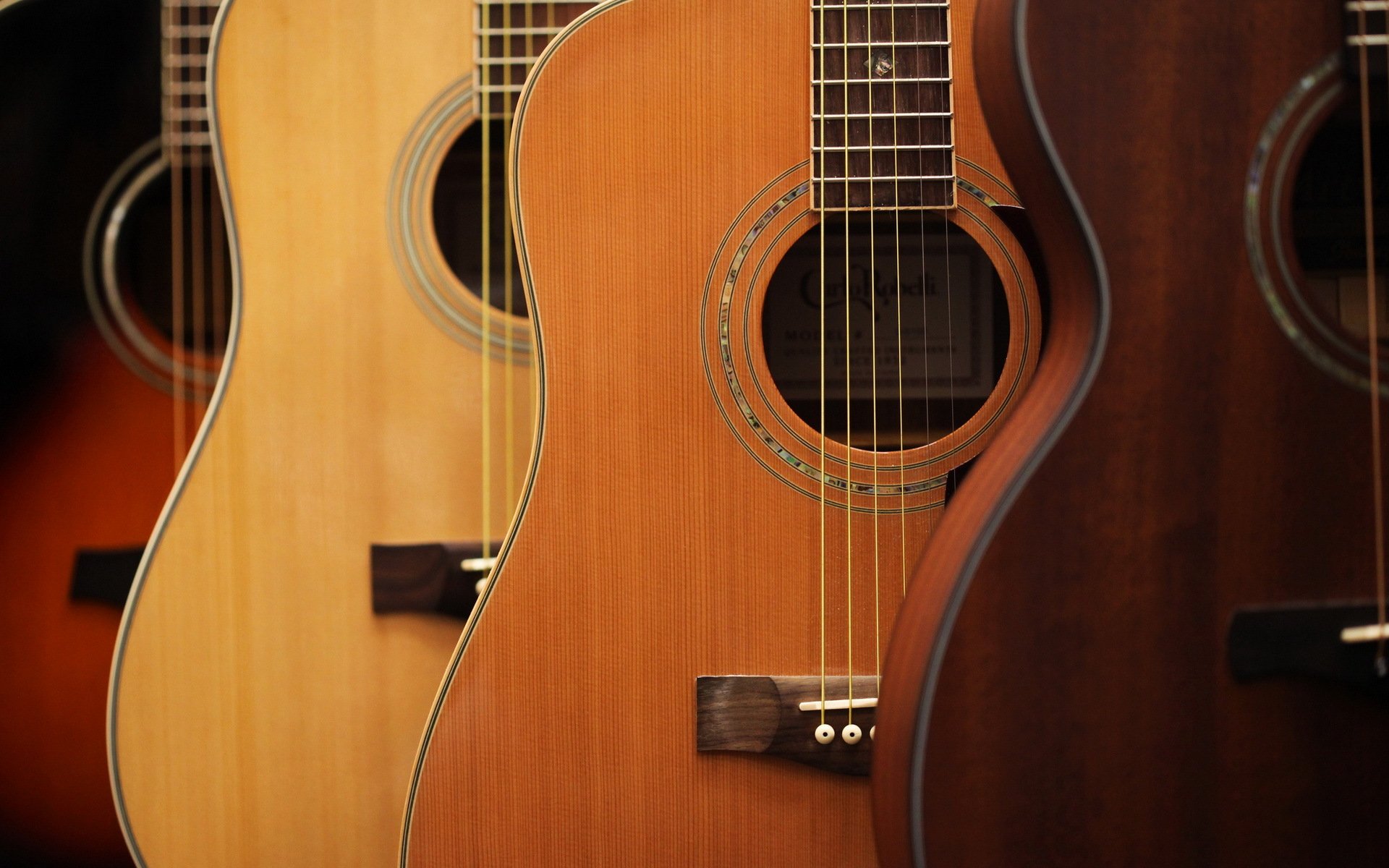 music guitars close up