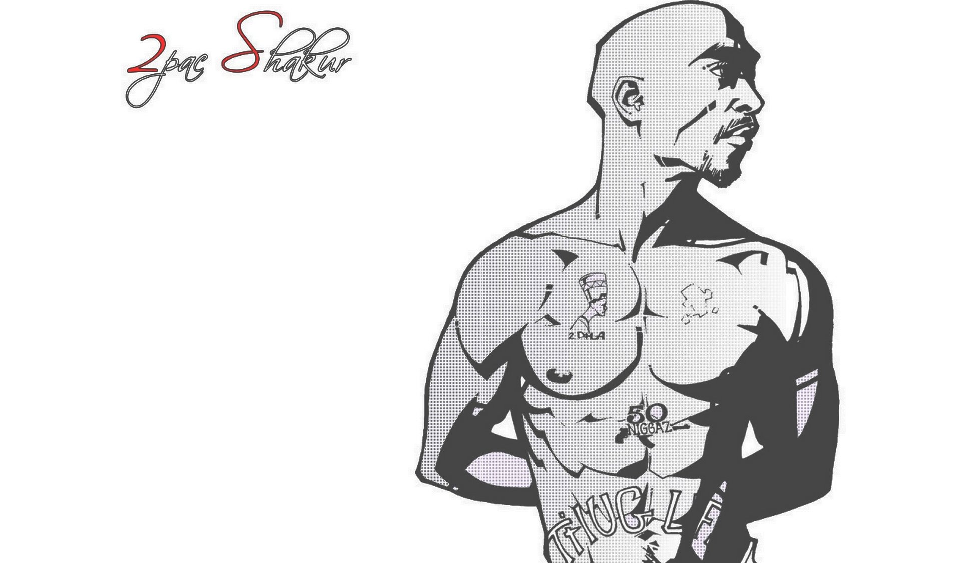 2pac tupac amaru shakur tattoo white standing music hip-hop rap picture style great the body