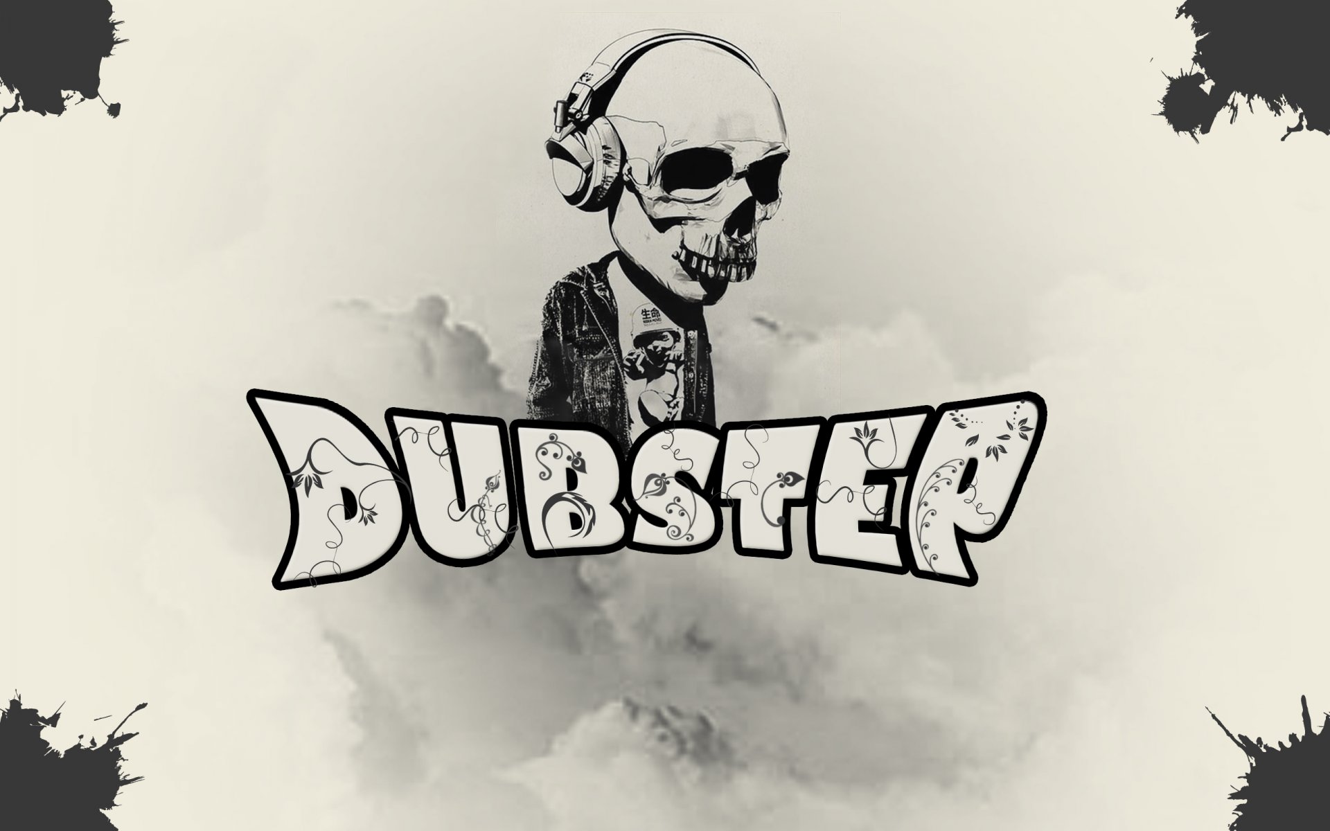 dubstep cráneo gris manchas patrones