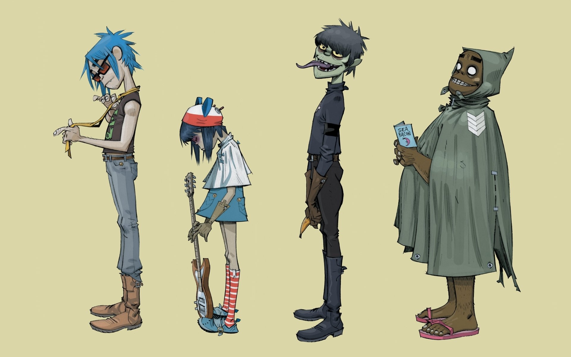 plastic beach gorillaz noodles murdoch 2d russell noodle gorillaz zespół muzyka tło