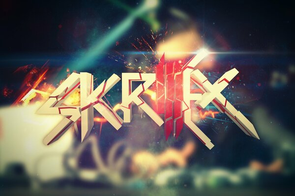 Logo, bright inscription skrillex