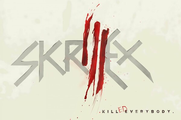 Das Logo des Musikers Skrillex mit Blut