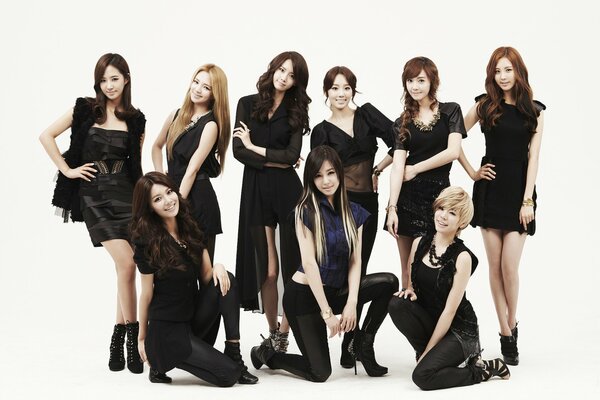 South Korean girls in black