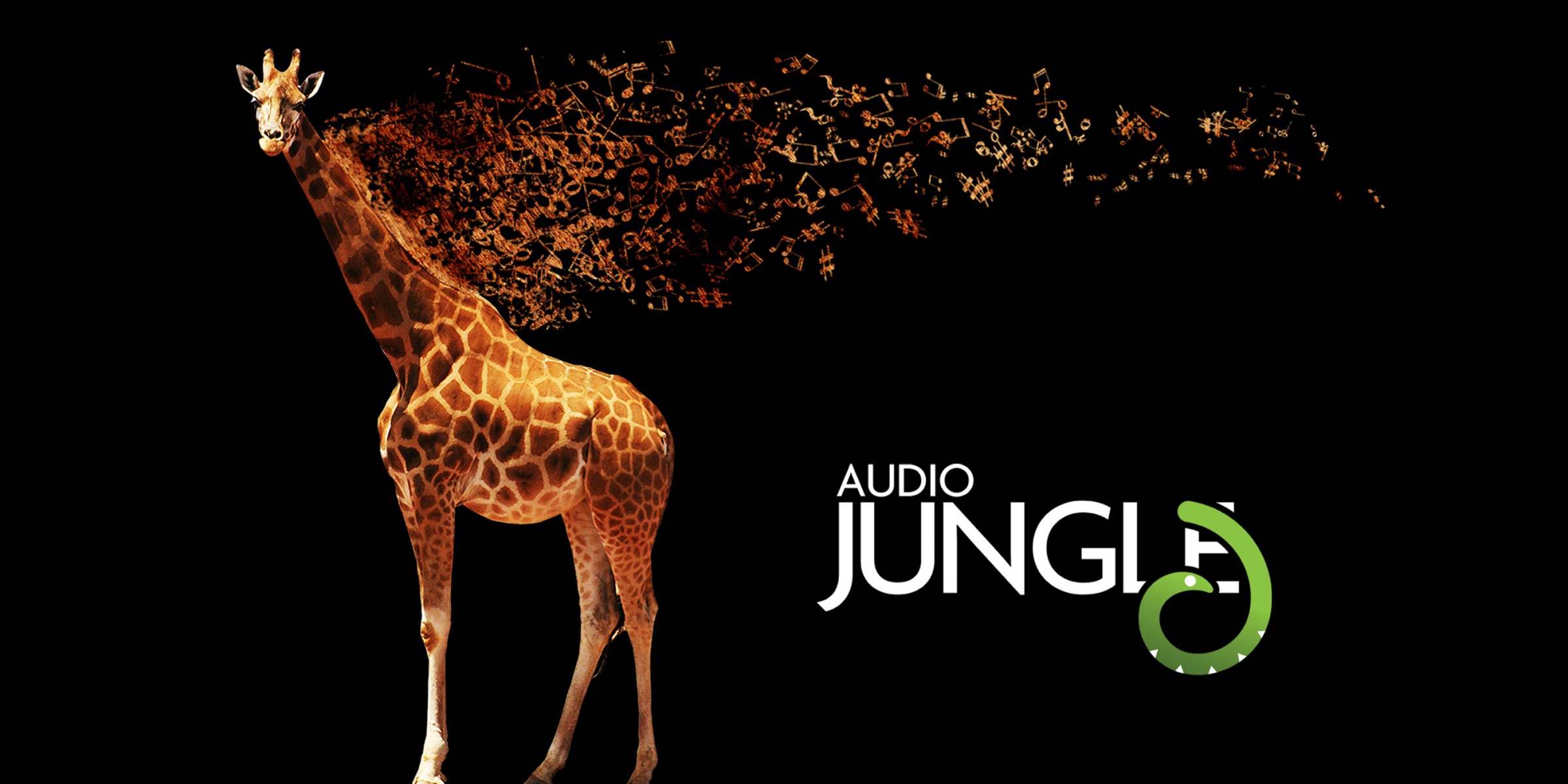 music audio jungle animal herbivore giraffe spots coloring brown yellow melody notes black background words letter