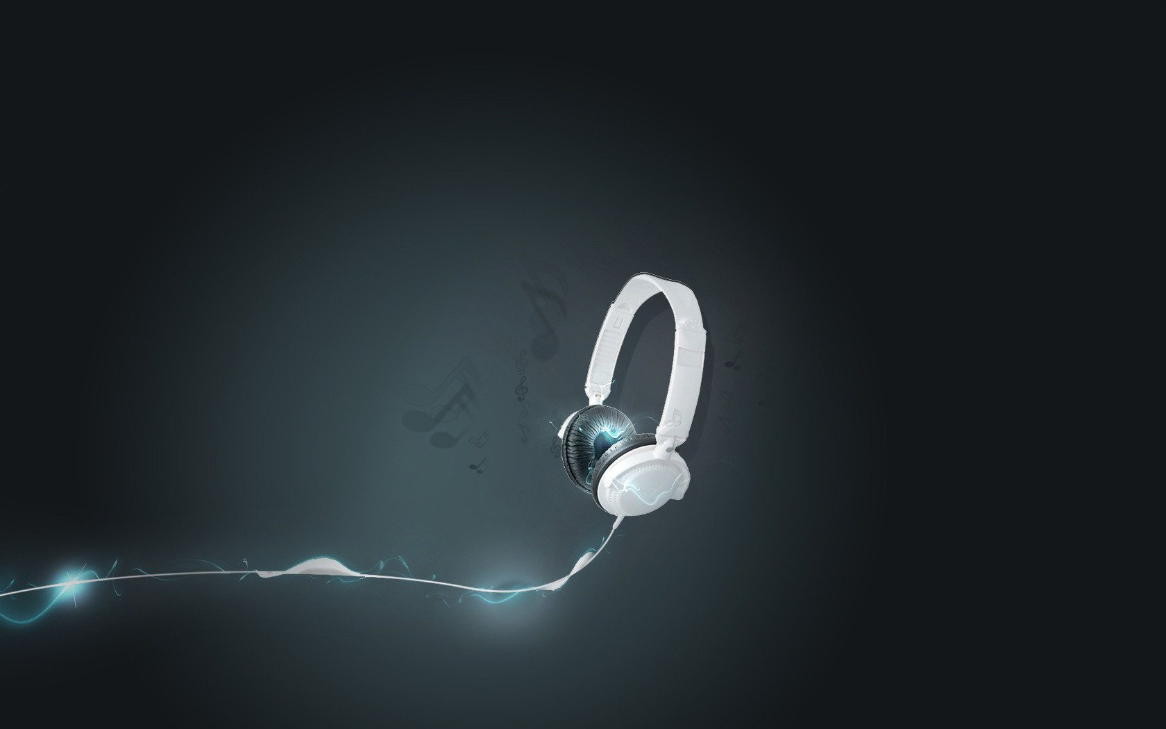 headphones abstract music note