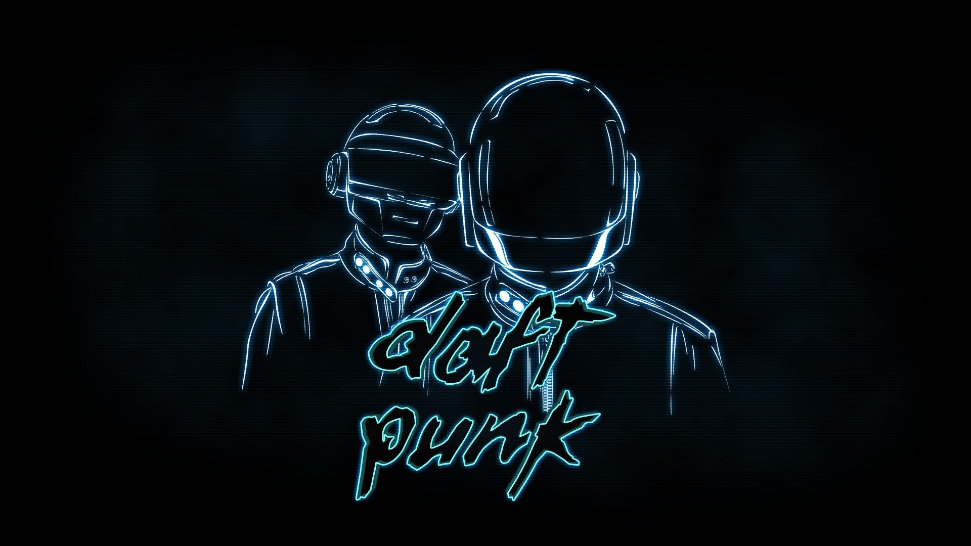 daft punk casques silhouettes version tron