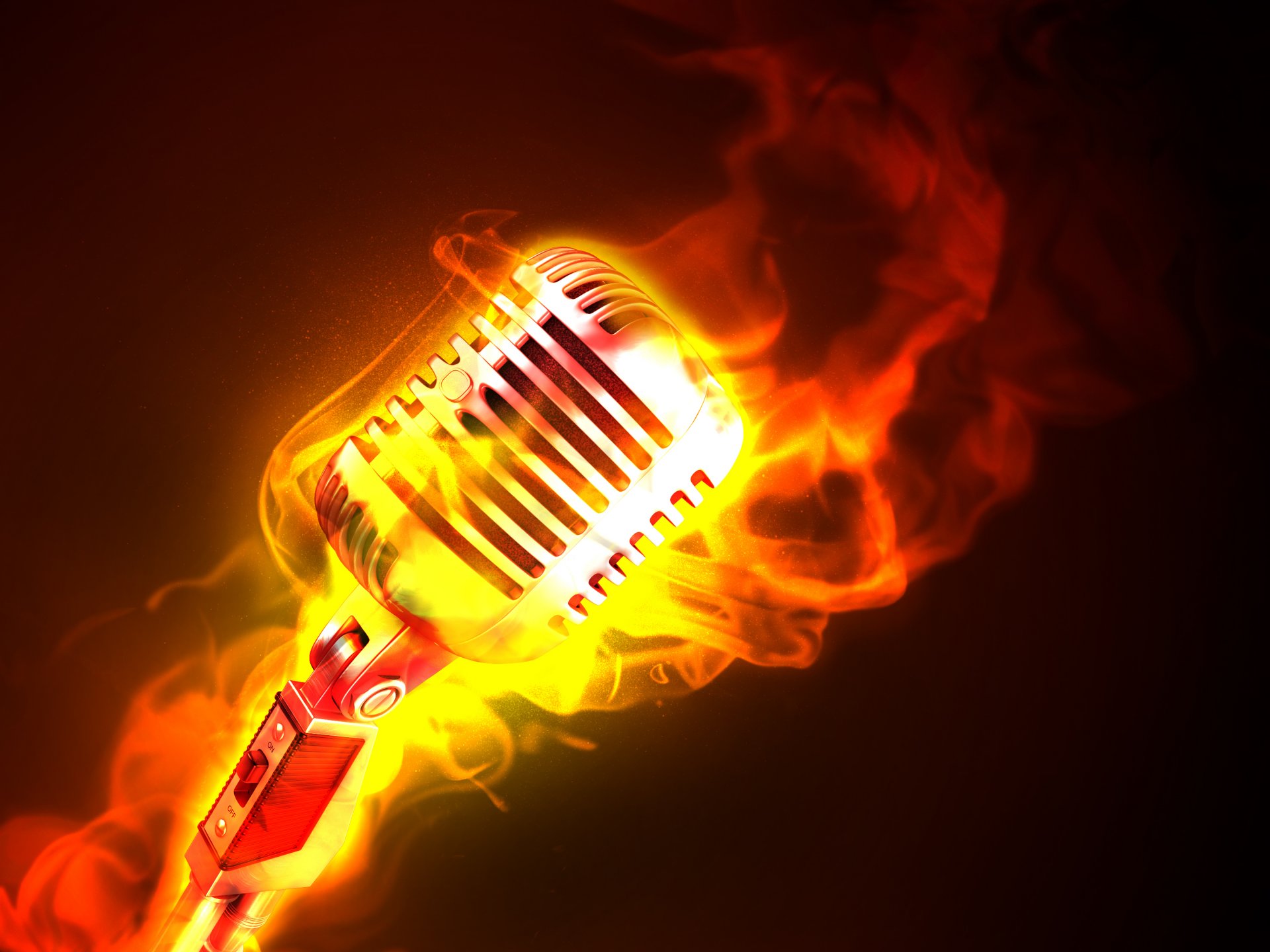 microphone feu flamme