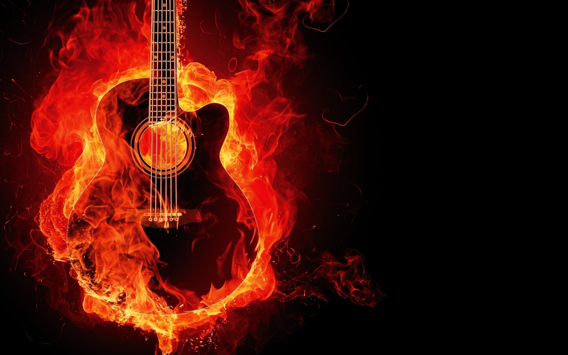 guitars background fire