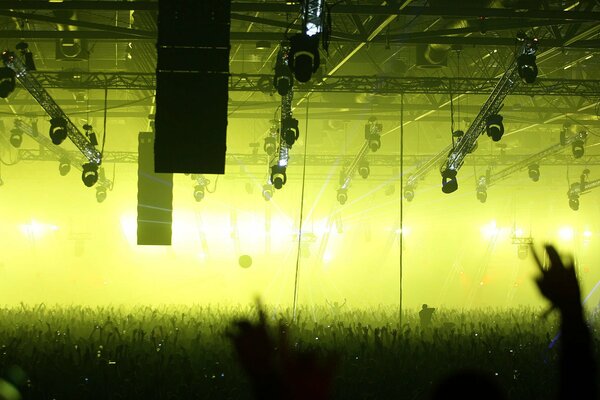 A crowd of fans at a concert