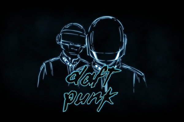 Daft punk helmets and siluets