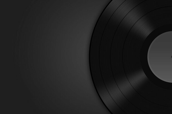 Image en noir et blanc d un disque vinyle