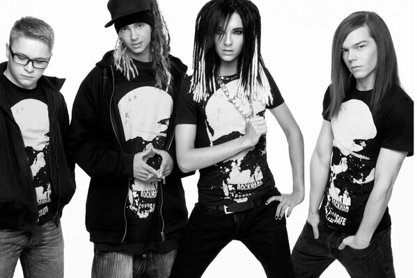 Tokio Hotel Schwarz-Weiß-Fotos