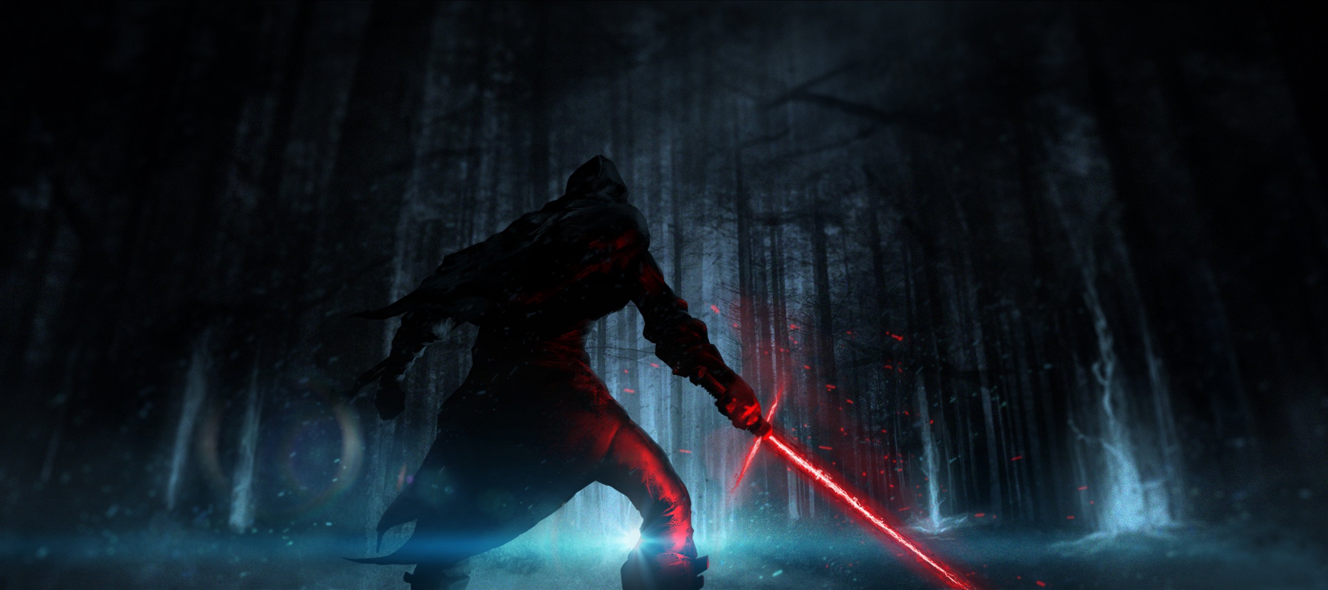 tar wars the force awakens forest sith art star wars: the force awakens lightsaber