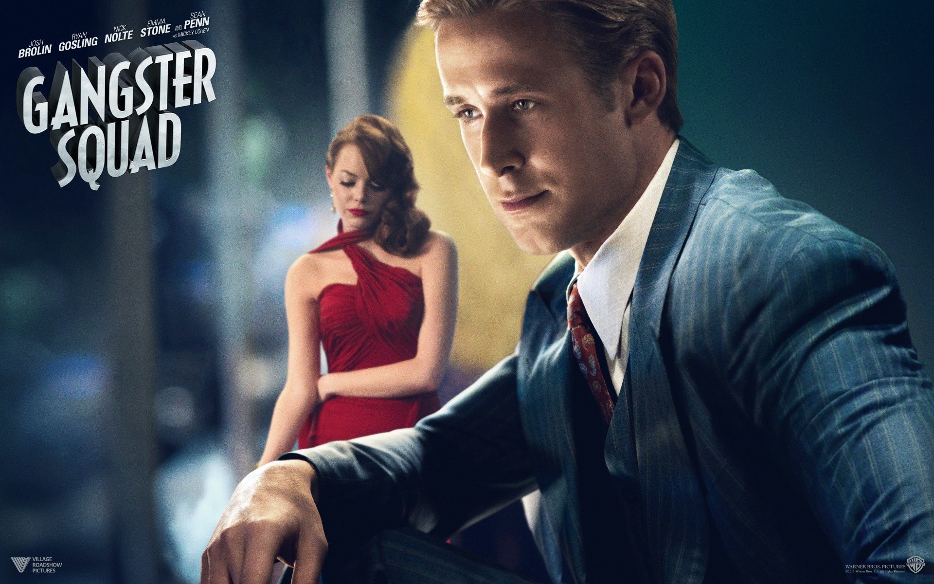 gangster hunters ryan gosling Sgt. jerry wooters jerry wooters emma stone grace faraday grace faraday dress suit tie