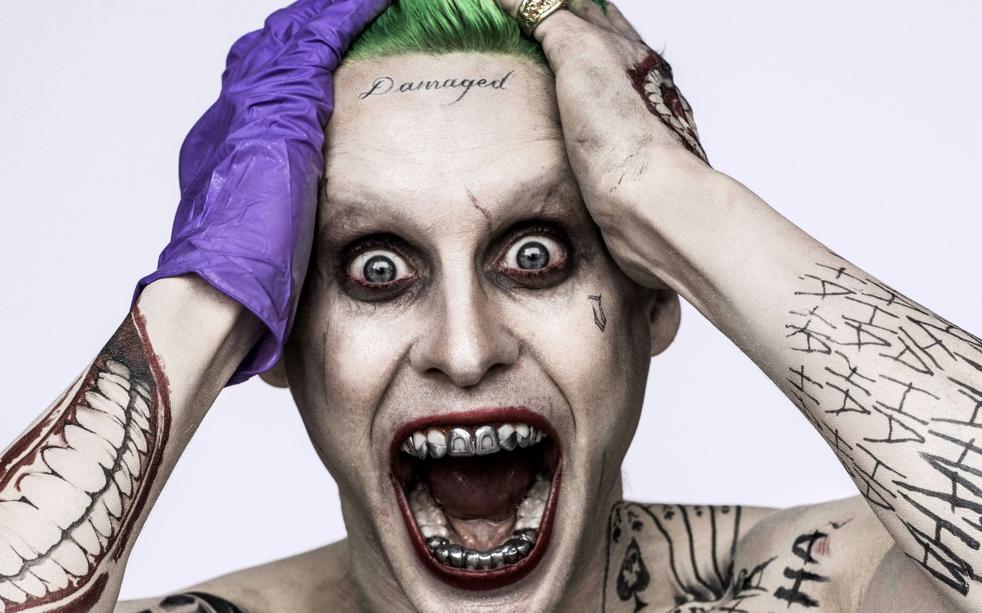 suicide squad suicide squad urlo orrore denti tatuaggio guanto jared leto burlone