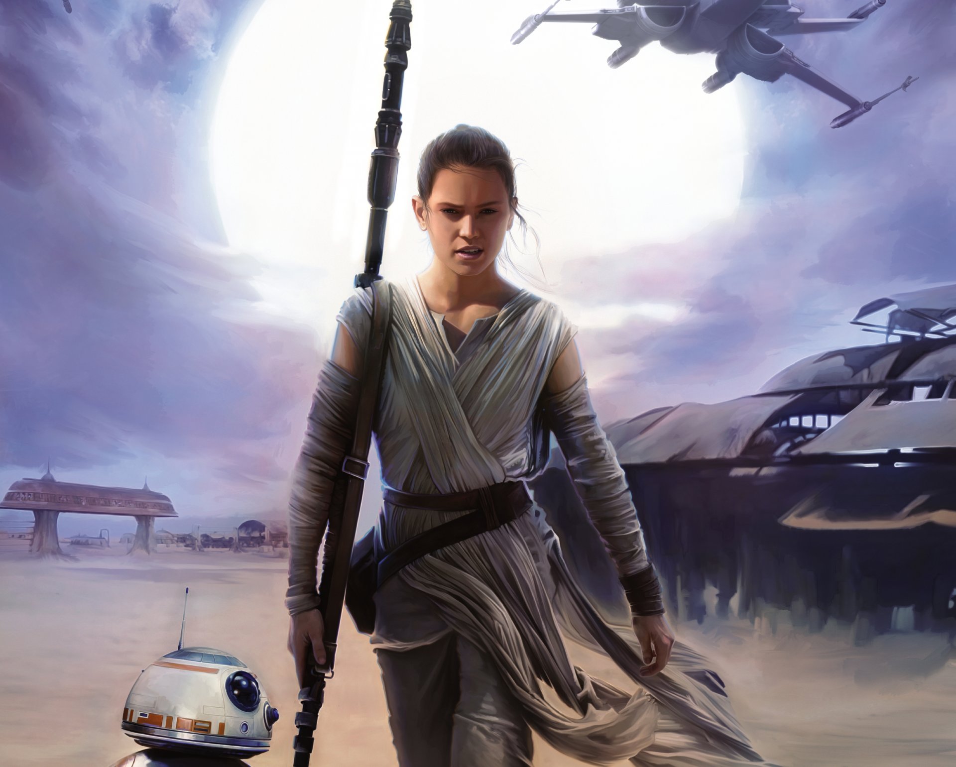 exklusiv star wars: episode vii-das erwachen der macht star wars star wars episode vii episode 7 bezeichnen das erwachen der macht film film 2015 jahr daisy ridley ray walt disney bilder bad robot abenteuer fantasy science fiction rey waffen