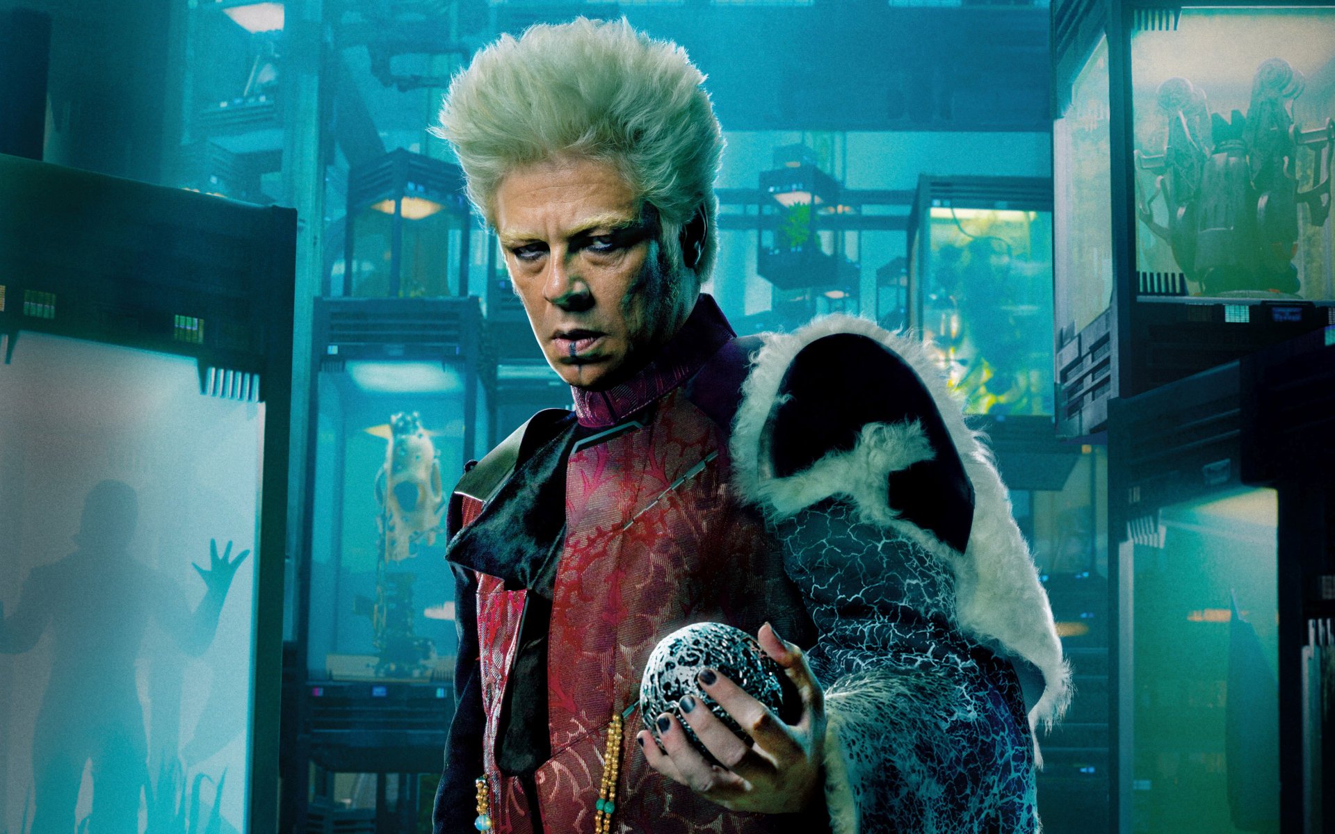 the collector guardians of the galaxy benicio del toro comics fiction marvel blonde sphere laboratory