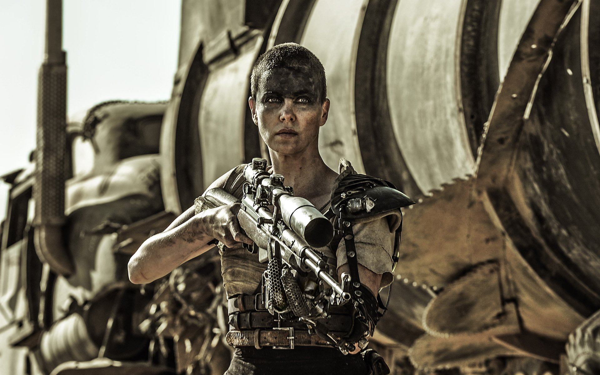 charlize theron empereur furiosa fusil arme sniper camion cadre mad max: rage road mad max: rage road