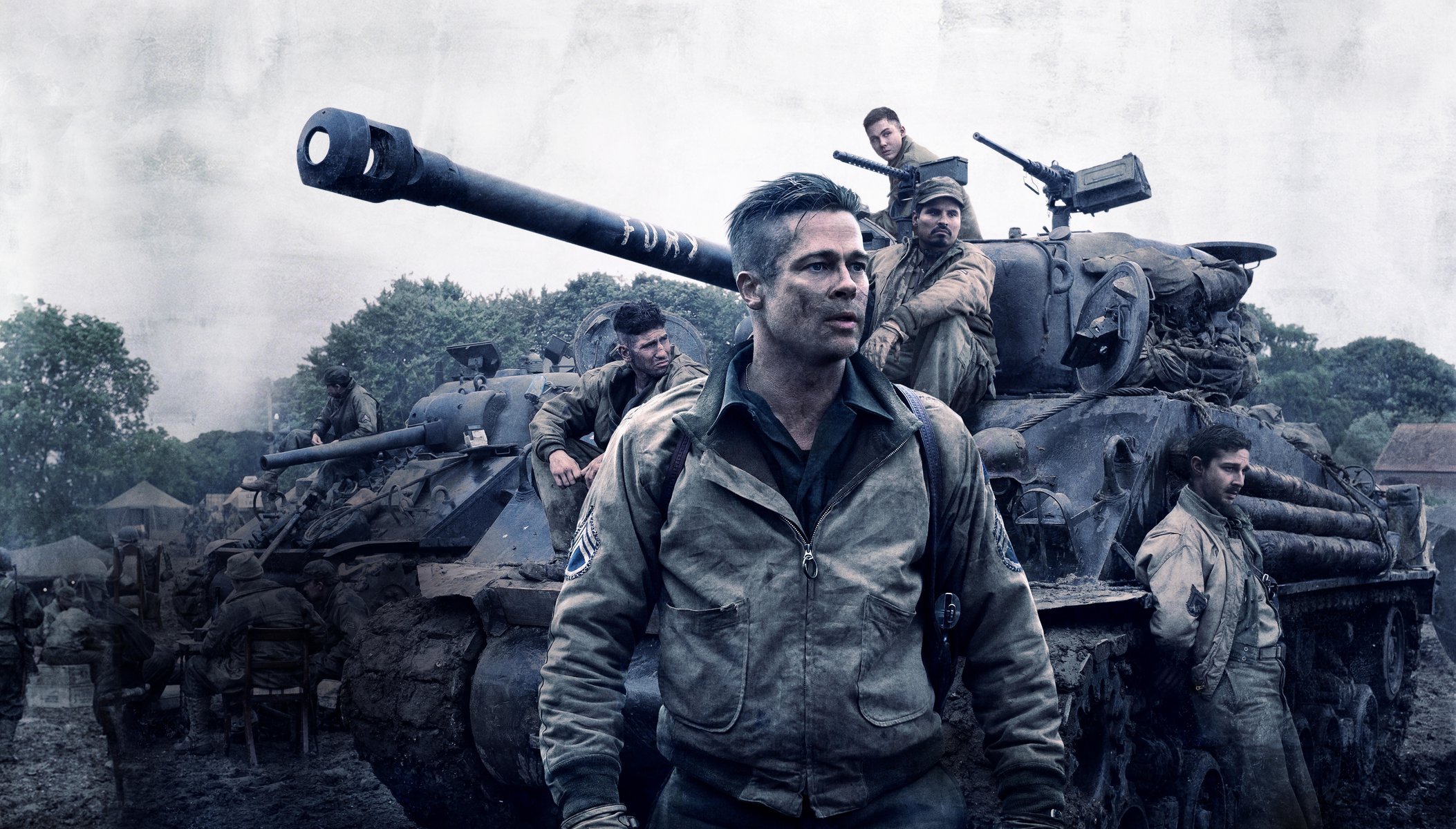 fury movie film 2014 year brad pitt wardaddy logan lerman norman ellison michael peña trini gordo garcia jon bernthal grady travis shia labeouf columbia pictures sony pictures action drama war men soldiers tank hd wallpaper