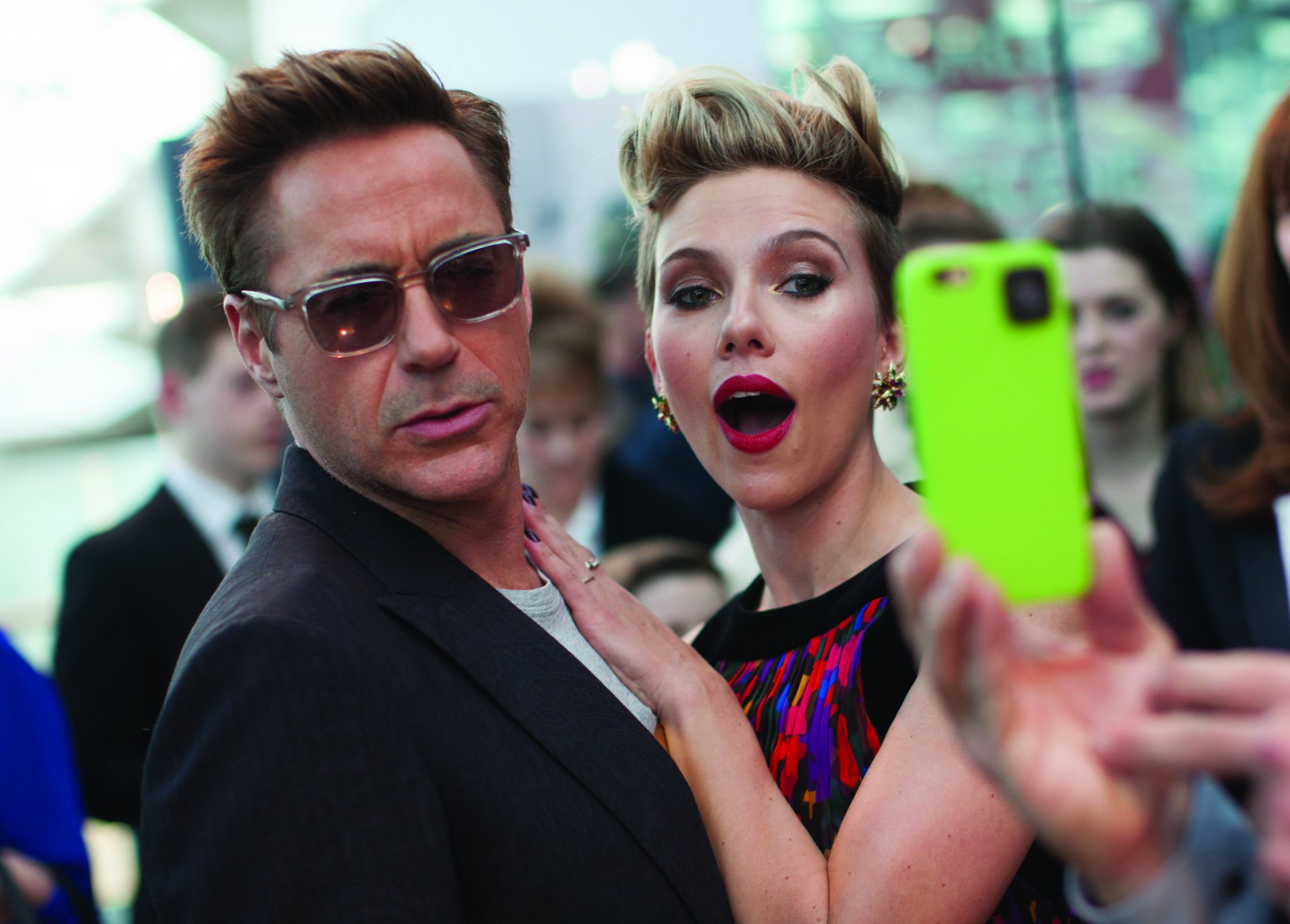 Robert Downey Jr. Robert Downey Jr. Scarlett Johansson actors celebrities photography frame london April 21 2015 photo by James Gillham marvel European premiere Avengers: Age of Ultron Avengers: Age of Ultron