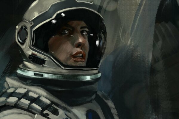 Poster zum Film Heldin Anne Hathaway im Raumanzug eines Astronauten