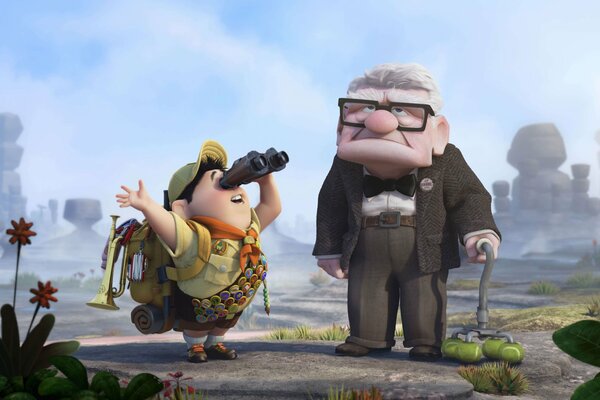 Personaggi del film D animazione up Carl Fredriksen e Russell