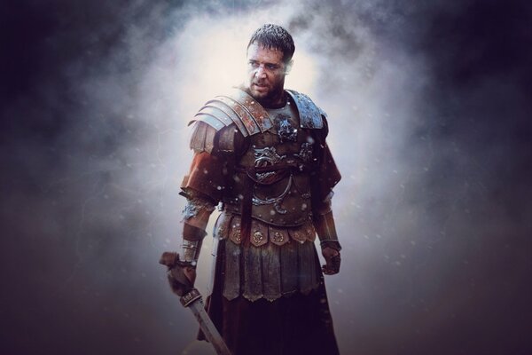 A shot from the movie Gladiator with Russell Crowe