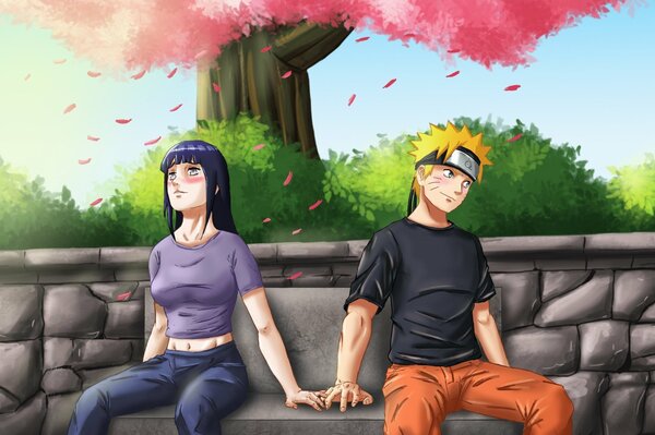 Arte anime Naruto y hinata romance