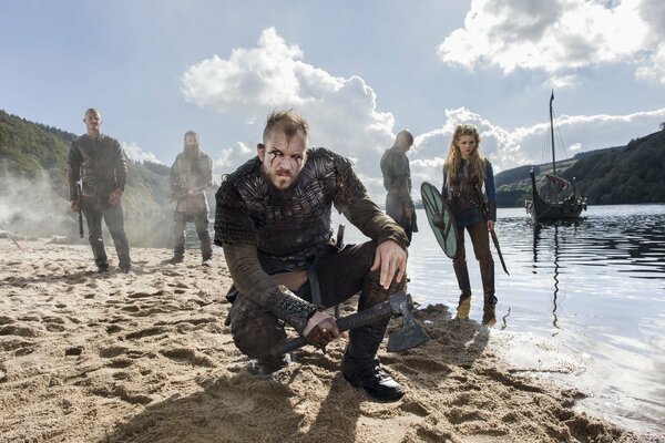 Série Vikings photos de personnages sur le terrain de tournage