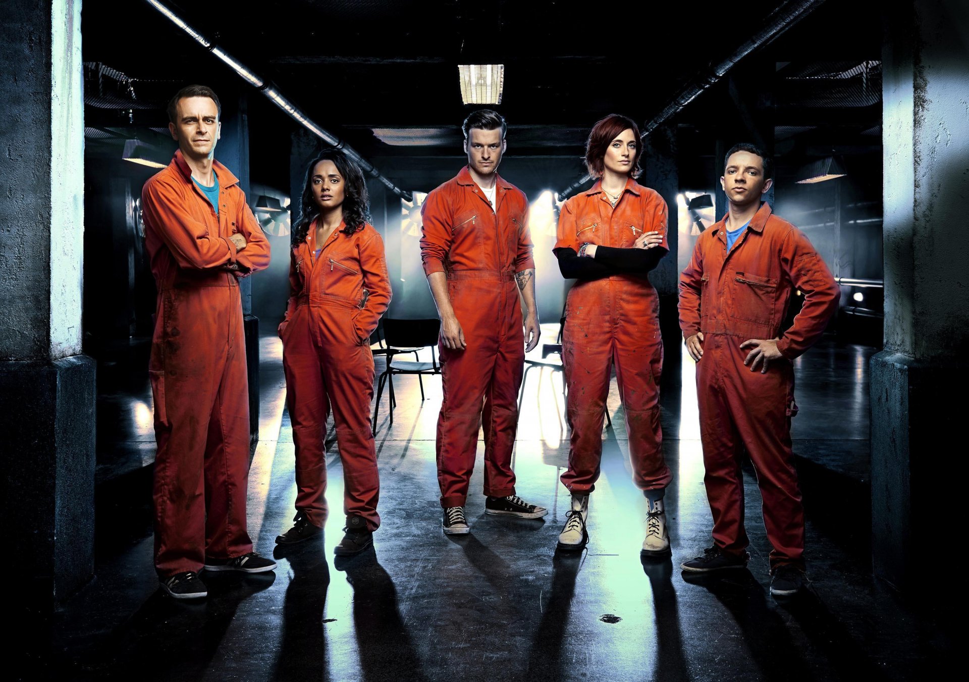 misfits season 5 rudy Wade Joseph William Gilgan Jess Carla Krom Alex Matt Stokoe abbey Natasha O Keefe Finn Nathan McMullen main characters characters matt Stokoe abby Natasha O Keeffe Nathan