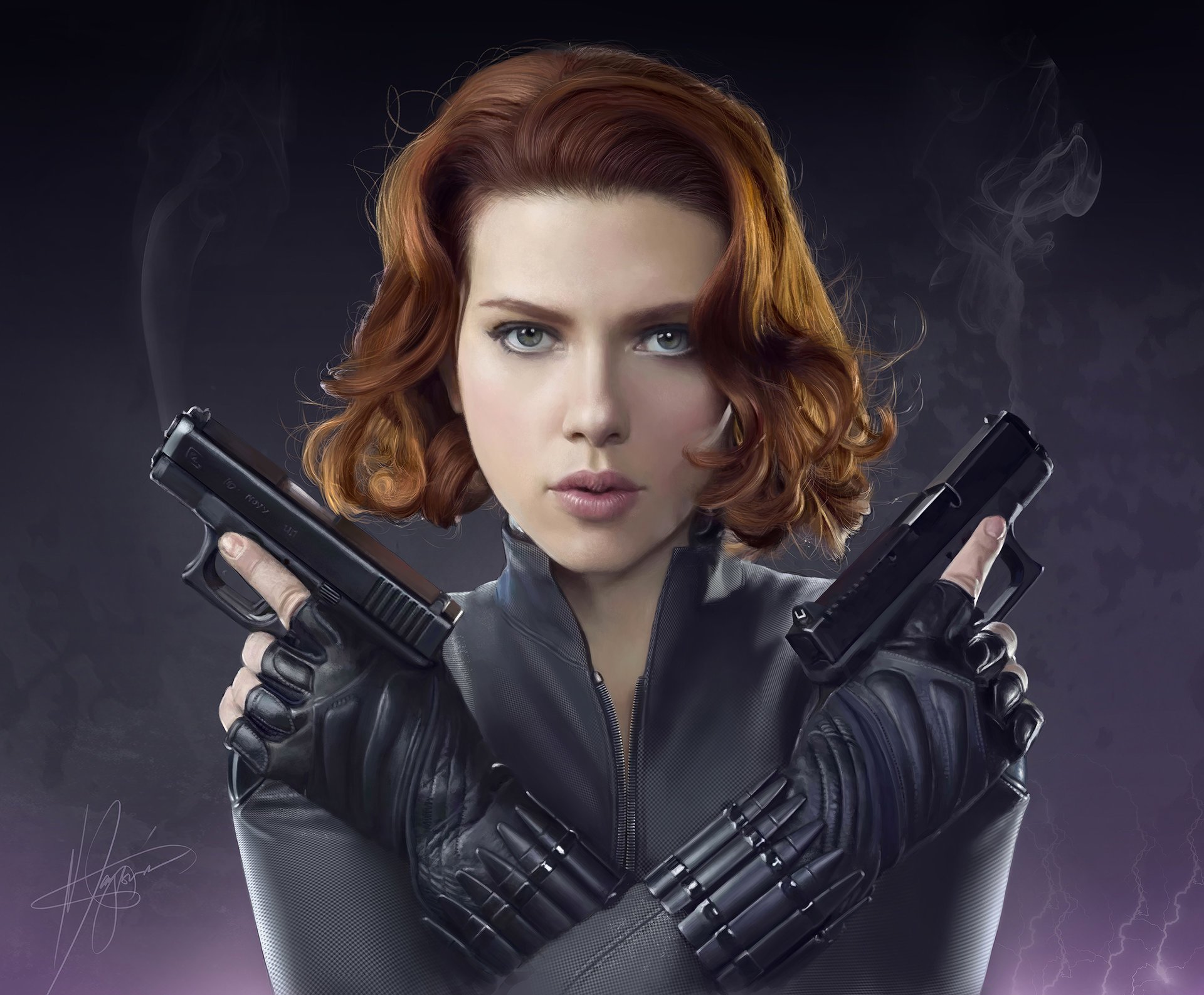 carlett johansson black widow film art avenger