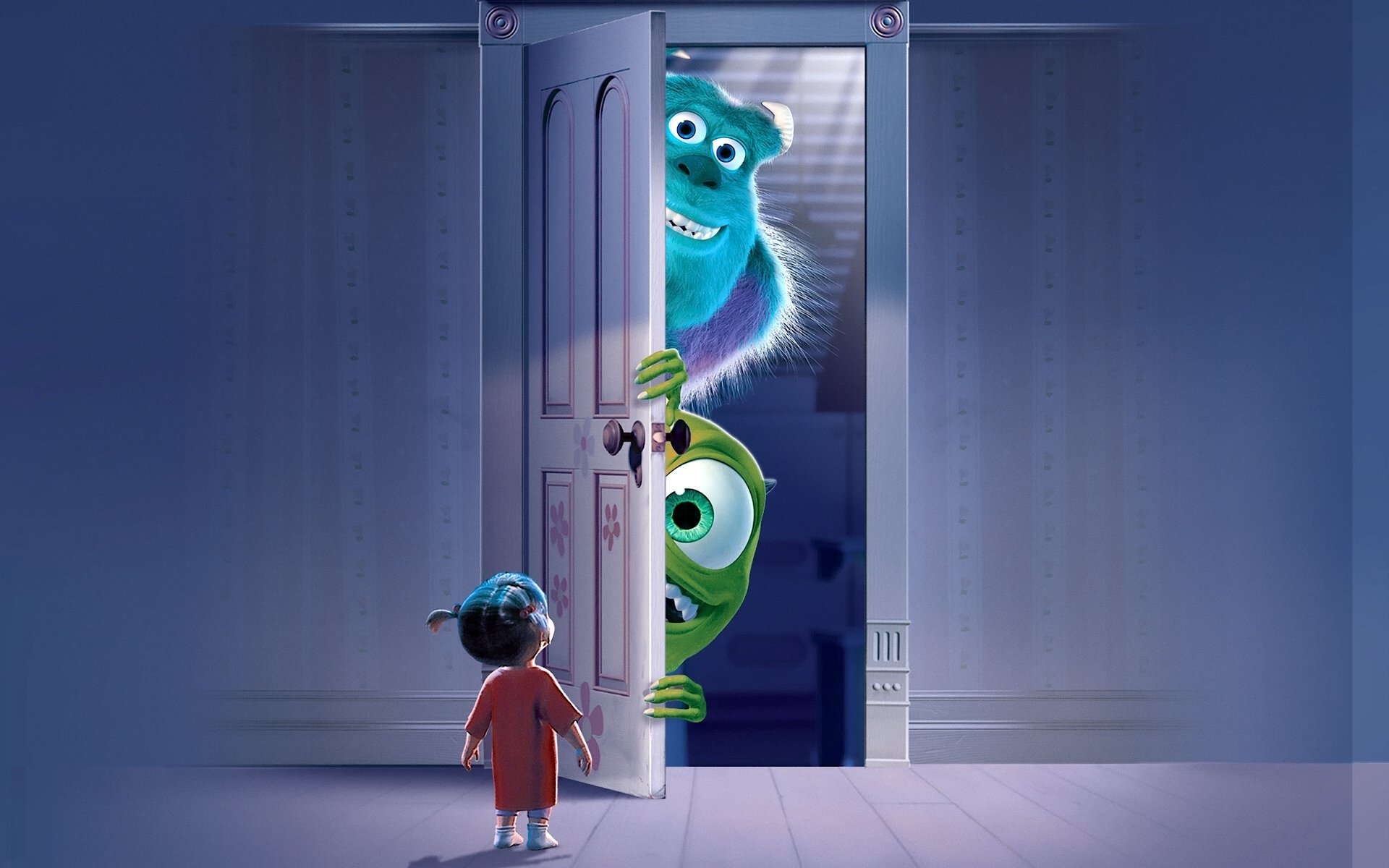 potwory i spółka mary boo mike wazowski james sullivan drzwi