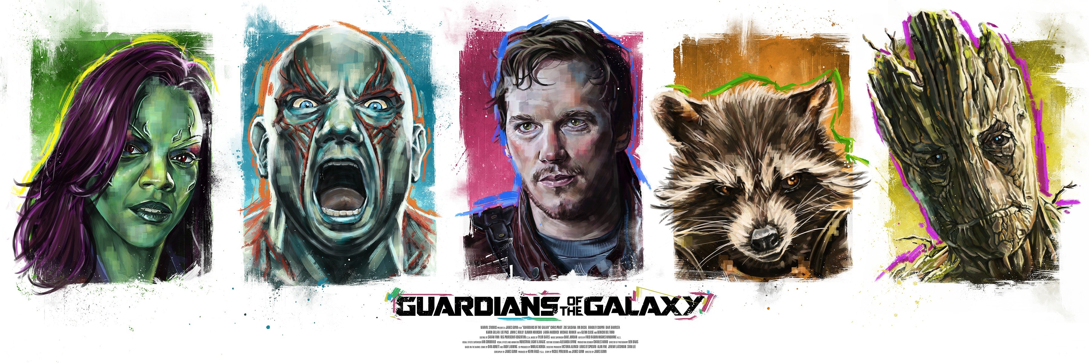 guardianes de la galaxia star-lord cohete groot brawl gamora