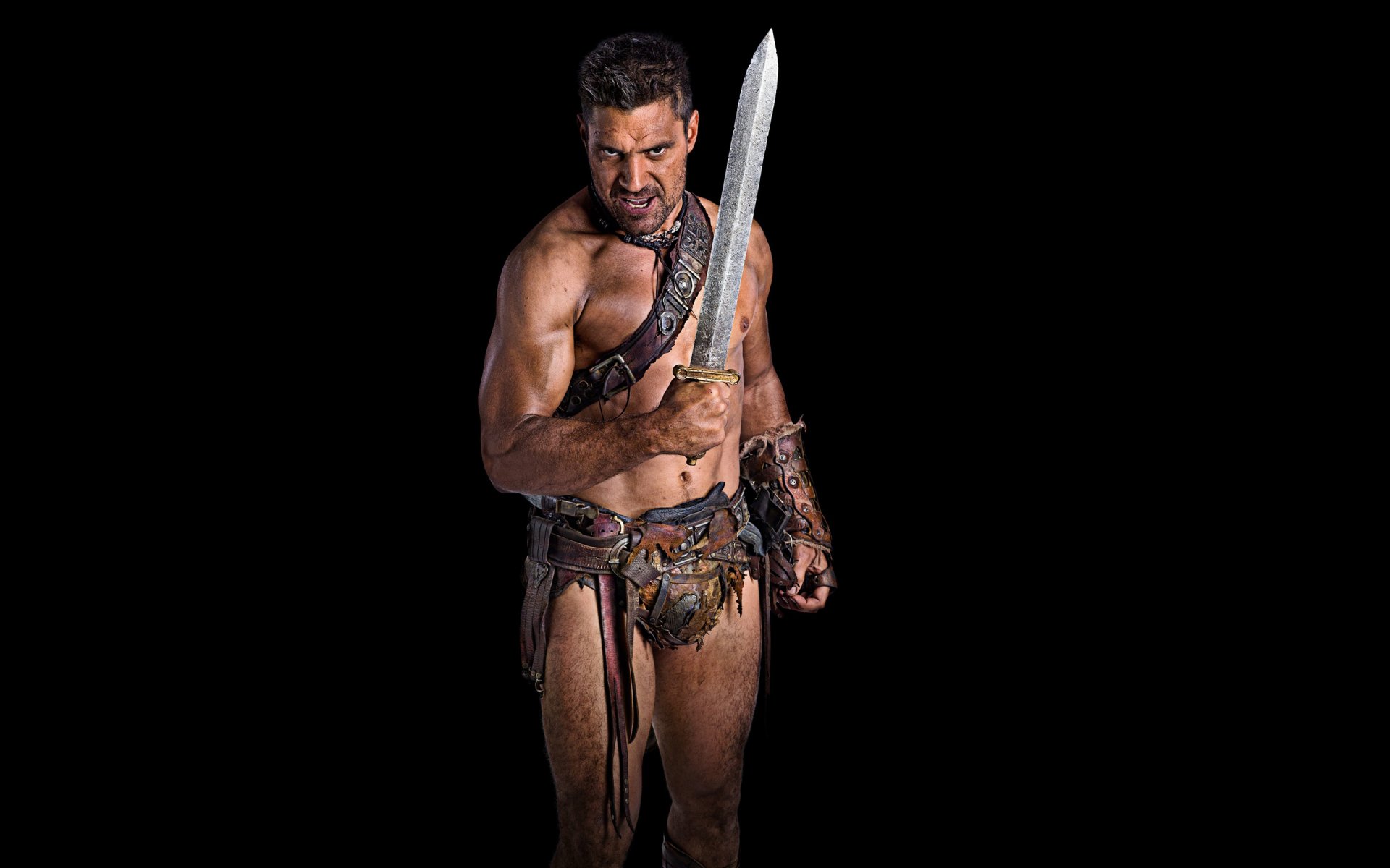 sangre y arena spartacus manu bennett manu bennett crixus gladiador histórico serie de televisión fondo