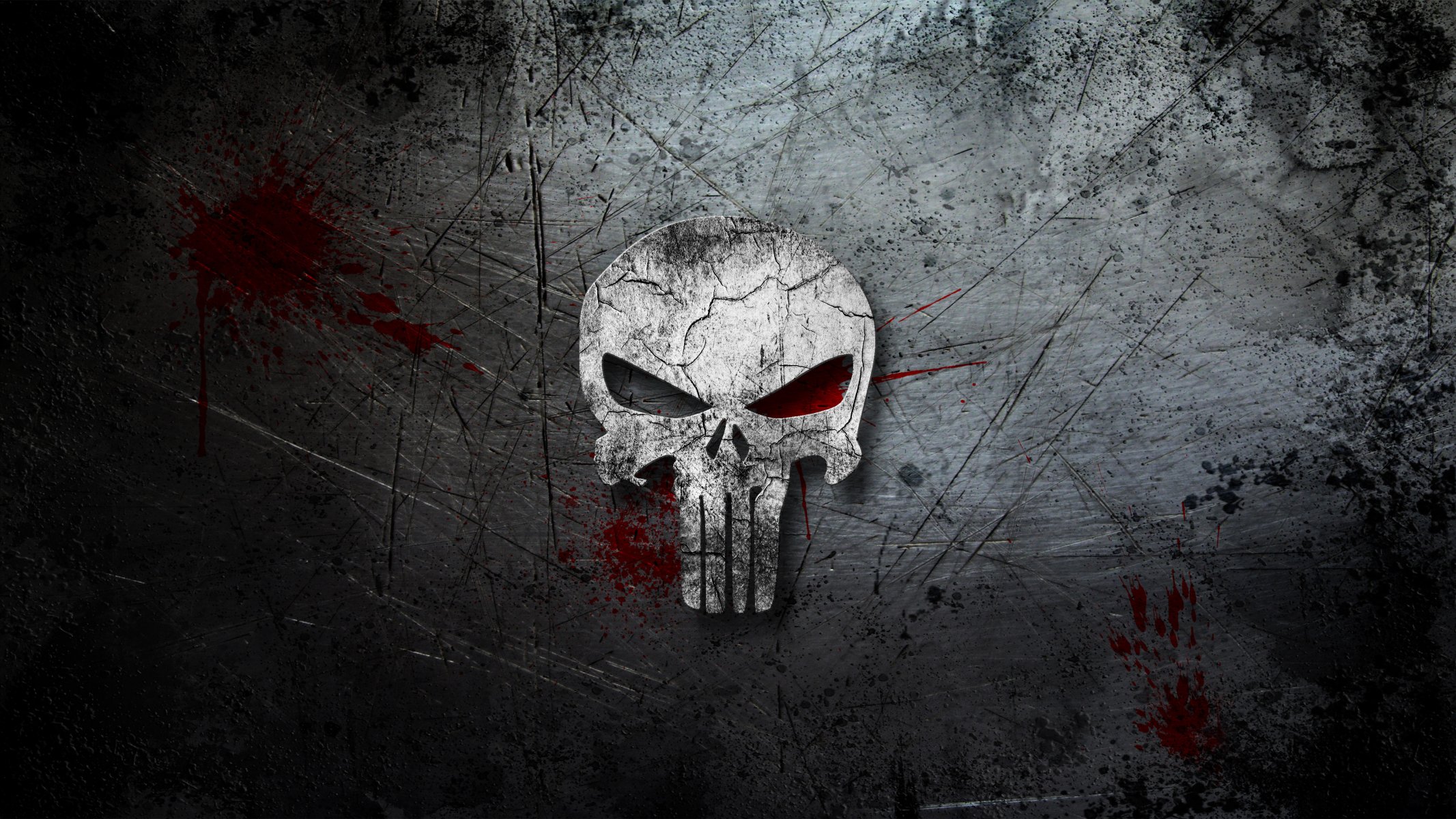 the punisher skull background blood crack