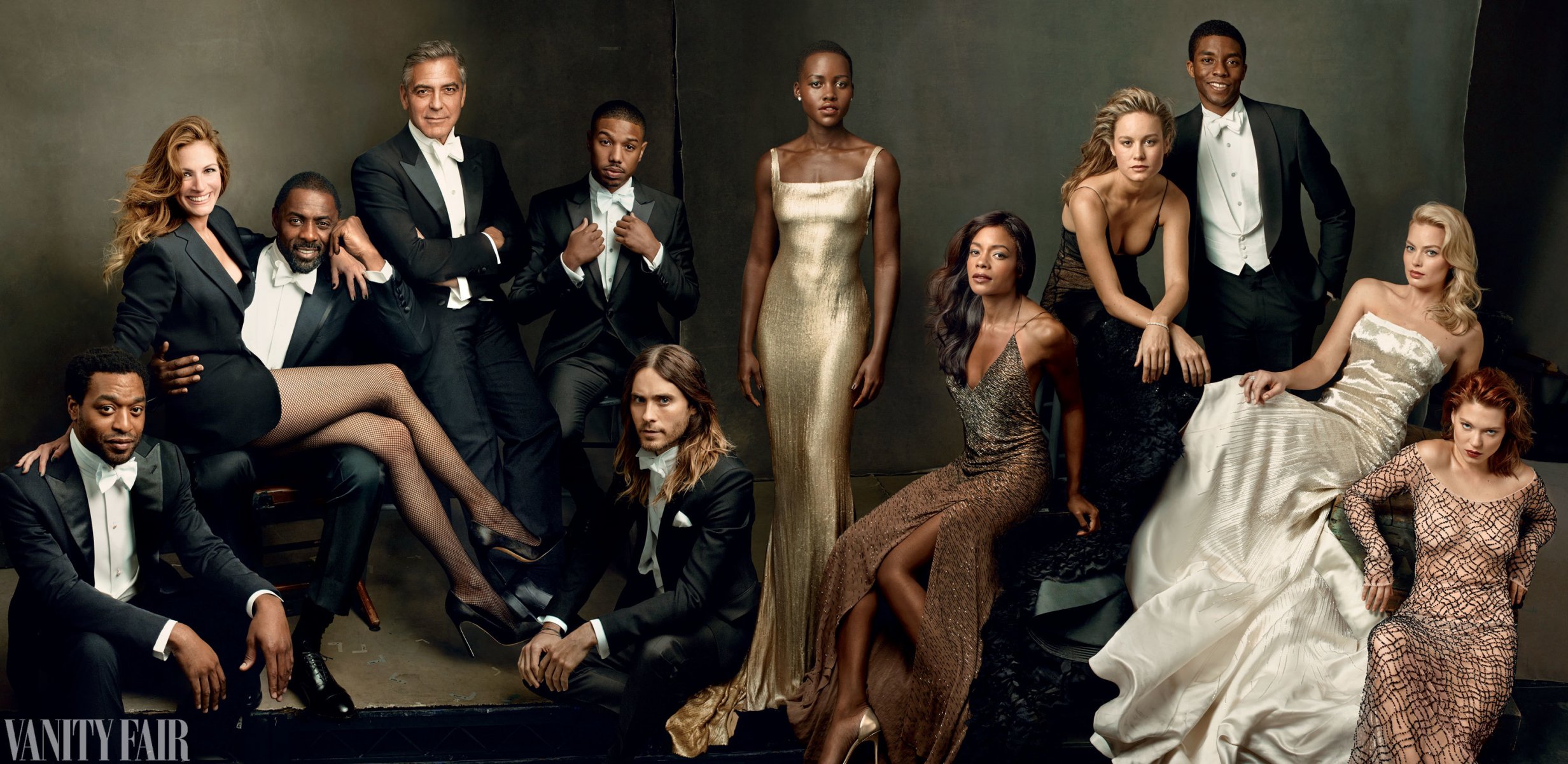 vanity fair celebridades julia roberts chiwetel ejiofor jared leto nyong o idris elba george clooney michael jordan b. naomi harris brie larson chadwick bowsman margot robbie léa seydoux