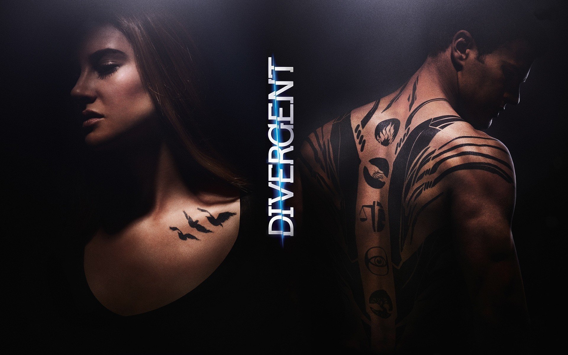 divergent 2014 theo james quatre homme tatouage film fille femme woodley beatrice jusqu à oeil feu oiseaux balance feu de joie