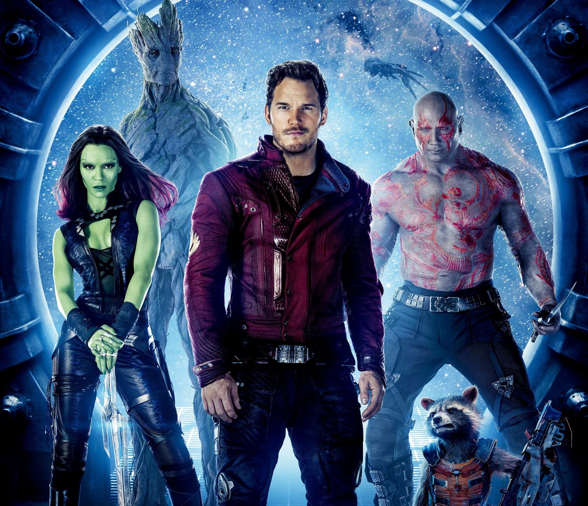 strażnicy galaktyki groot star-lord gamora bijatyka rakieta