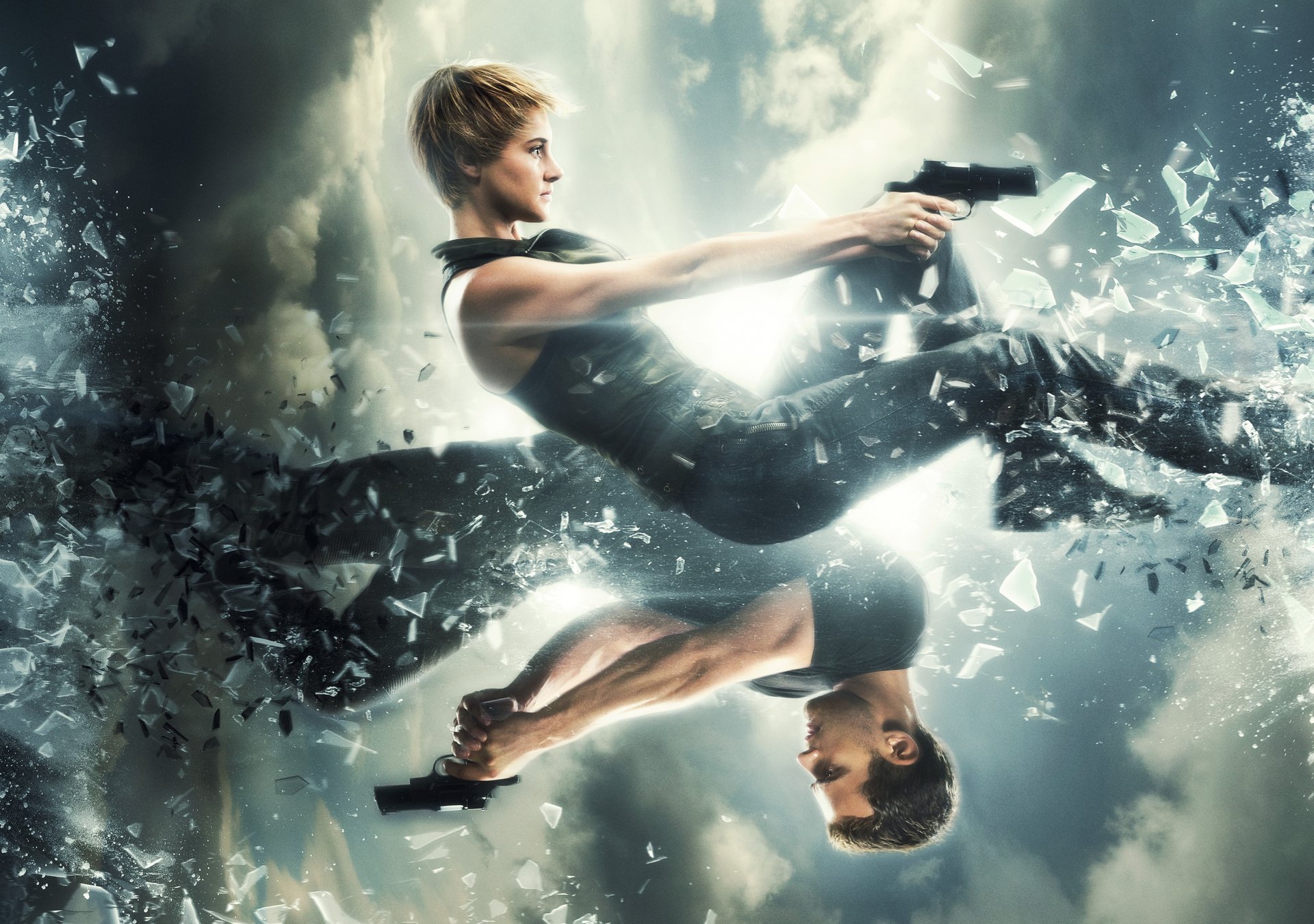 acción divergente serie divergente 2 2015 año woodley tris beatrice do theo james cuatro summit entertainment acción aventura ciencia ficción suspense fantasía bárbaros chica niño disparo armas pistolas vidrio sol líneas