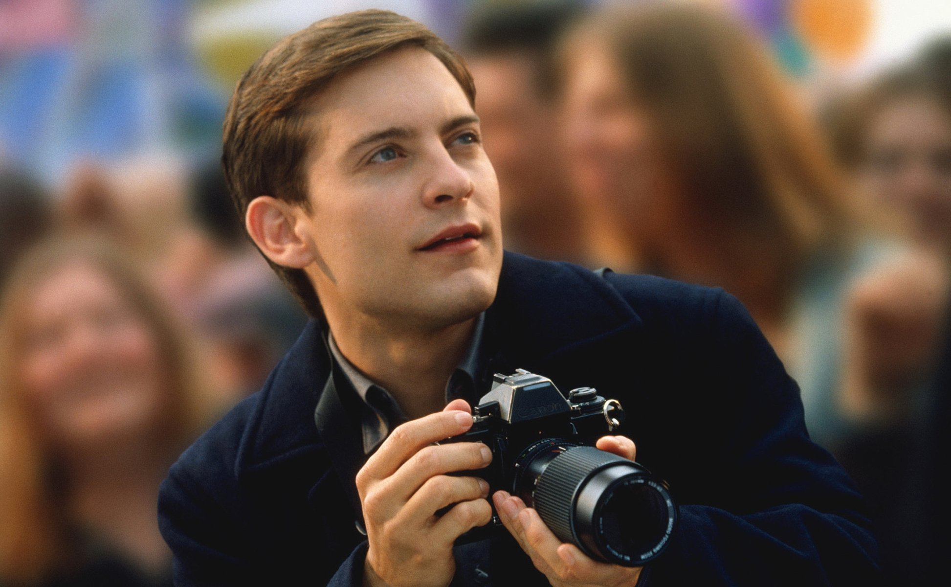 foto humor araña tobey maguire. peter parker