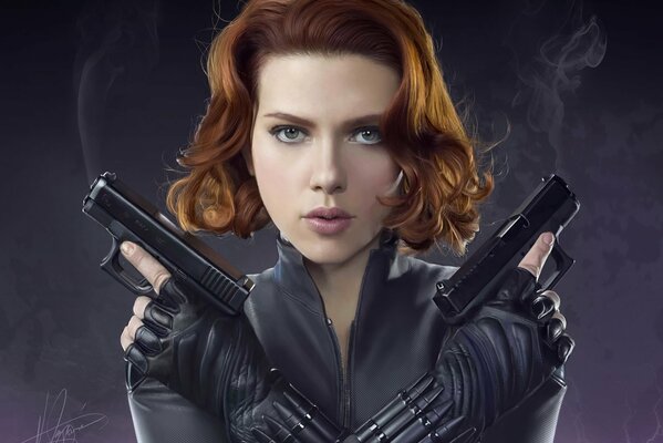 Scarlett Johansson como la viuda negra