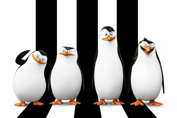 Skipper, Kowalski, Rico, Prapor-pingouins de la bande dessinée Madagascar