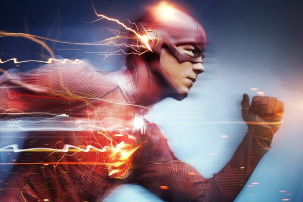 Fantasy image of the comic hero flash