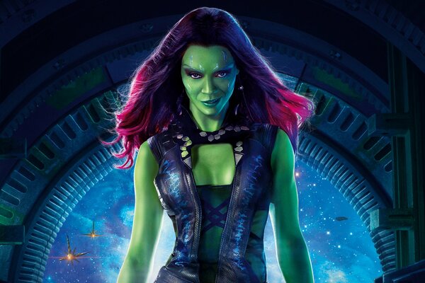 Gamora de la película de ciencia ficción Guardianes de la galaxia