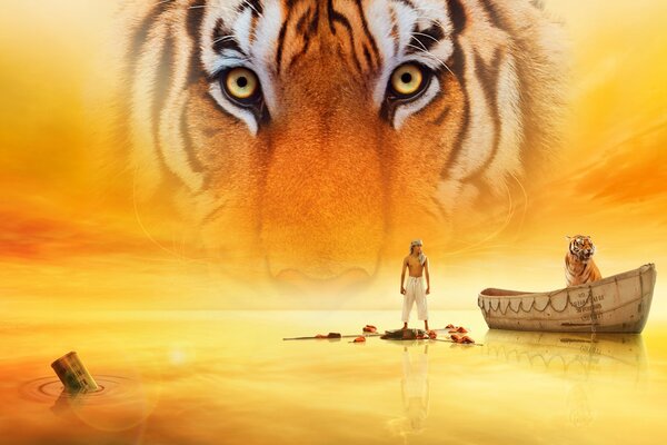 Life of Pi. Tiger water