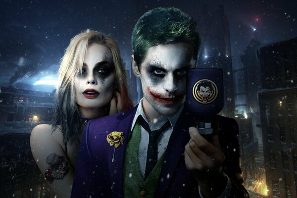 Jared Leto y Margot Robbie de la película Suicide Squad