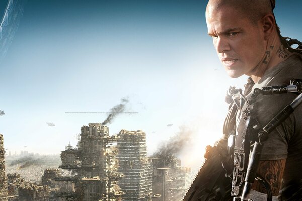 Matt Damon from the movie Elysium Heaven on Earth