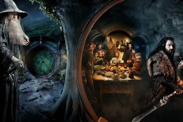 Le voyage inattendu des Hobbits et Gandalf