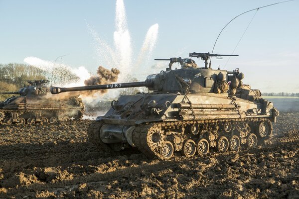 Tank battle in the movie Rage