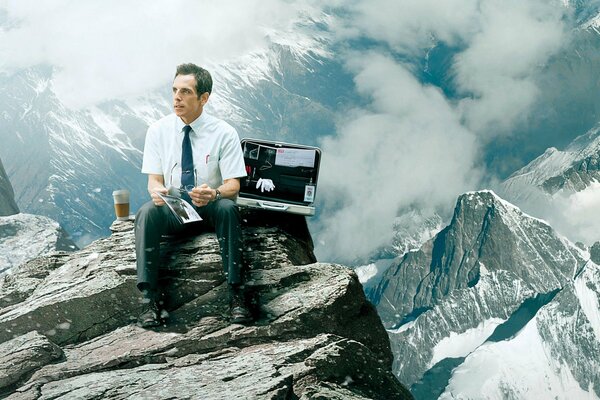 Ben Stiller auf dem Berg aus dem Film das geheime Leben von Walter mitty